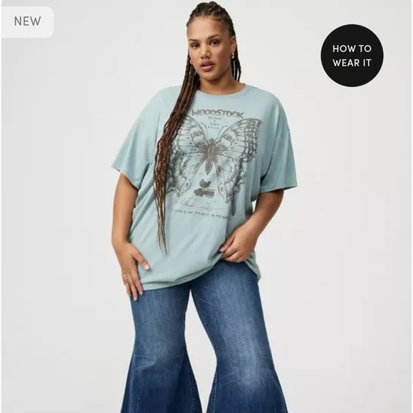 Woodstock Oversized Cotton Crew Tee - Picture 2 of 7